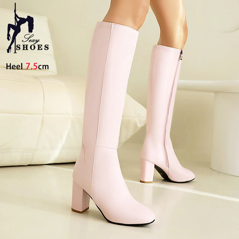 Knee High Platform Boots With Thick Heels for Women