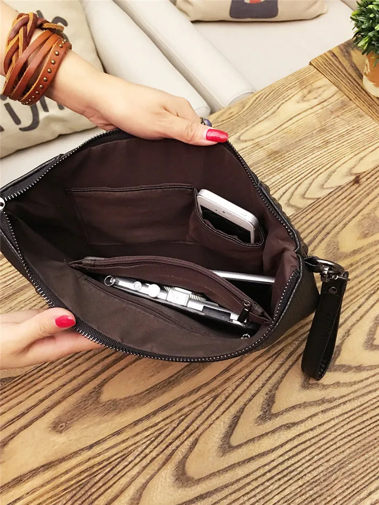 Gleaming Rivet Detail Envelope Clutch Bag for Women