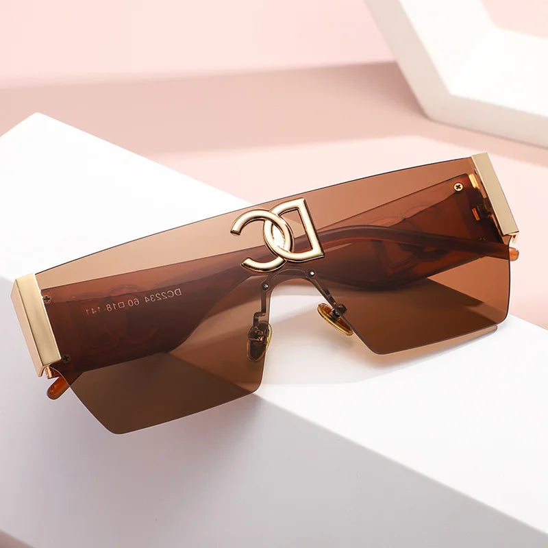 Oversized Shield Sunglasses With UV Protection for Women
