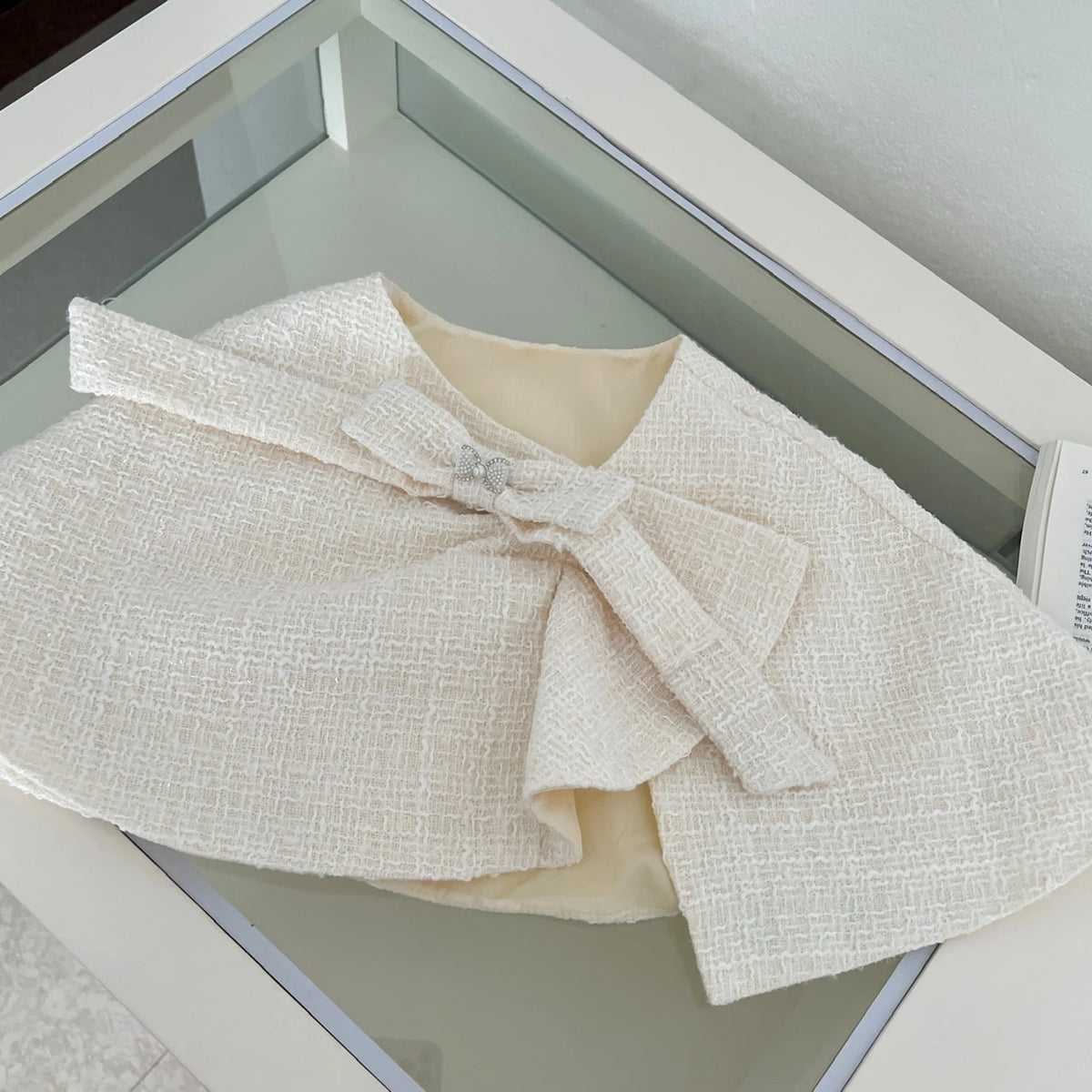 Elegant Bow Shawl Cape Two-Piece Set