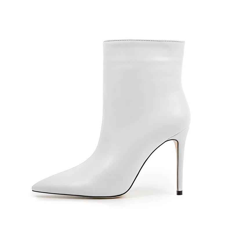 Pointed Toe Zipper Retro Stone Pattern Ankle Boots For Women