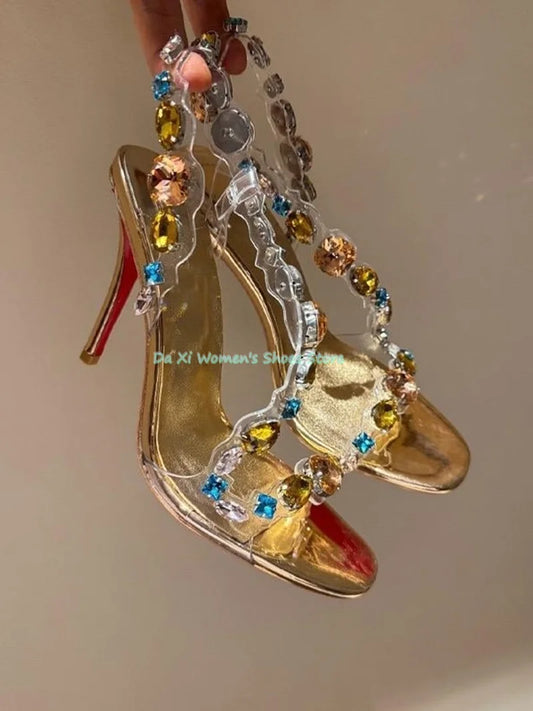 Gemstone Embellished Stiletto Sandals