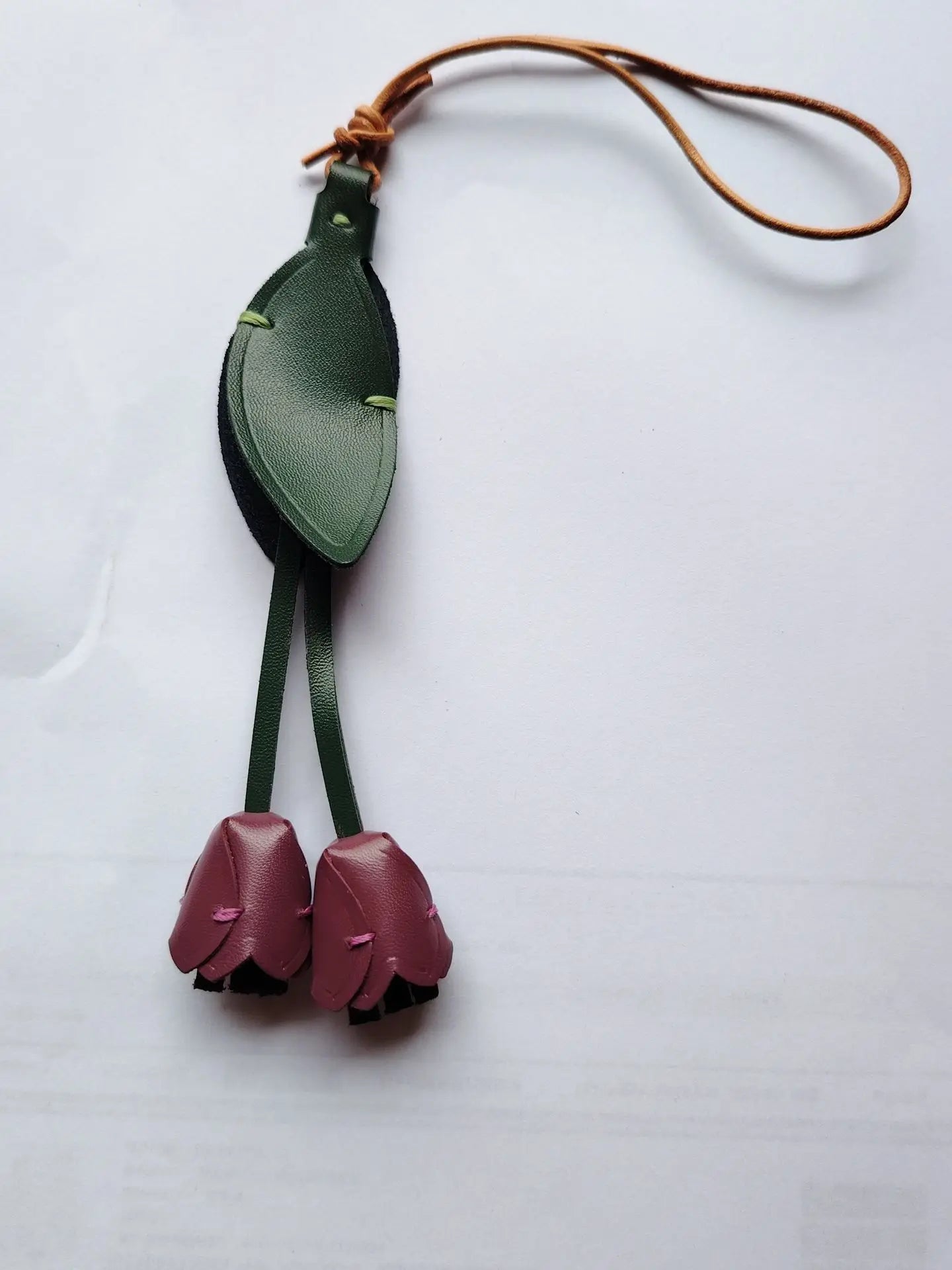 New Tulip Bag Pendant Fashion Creative Design High Quality Leather Keychain Simulation Flower Simple Versatile Pendant Decorate