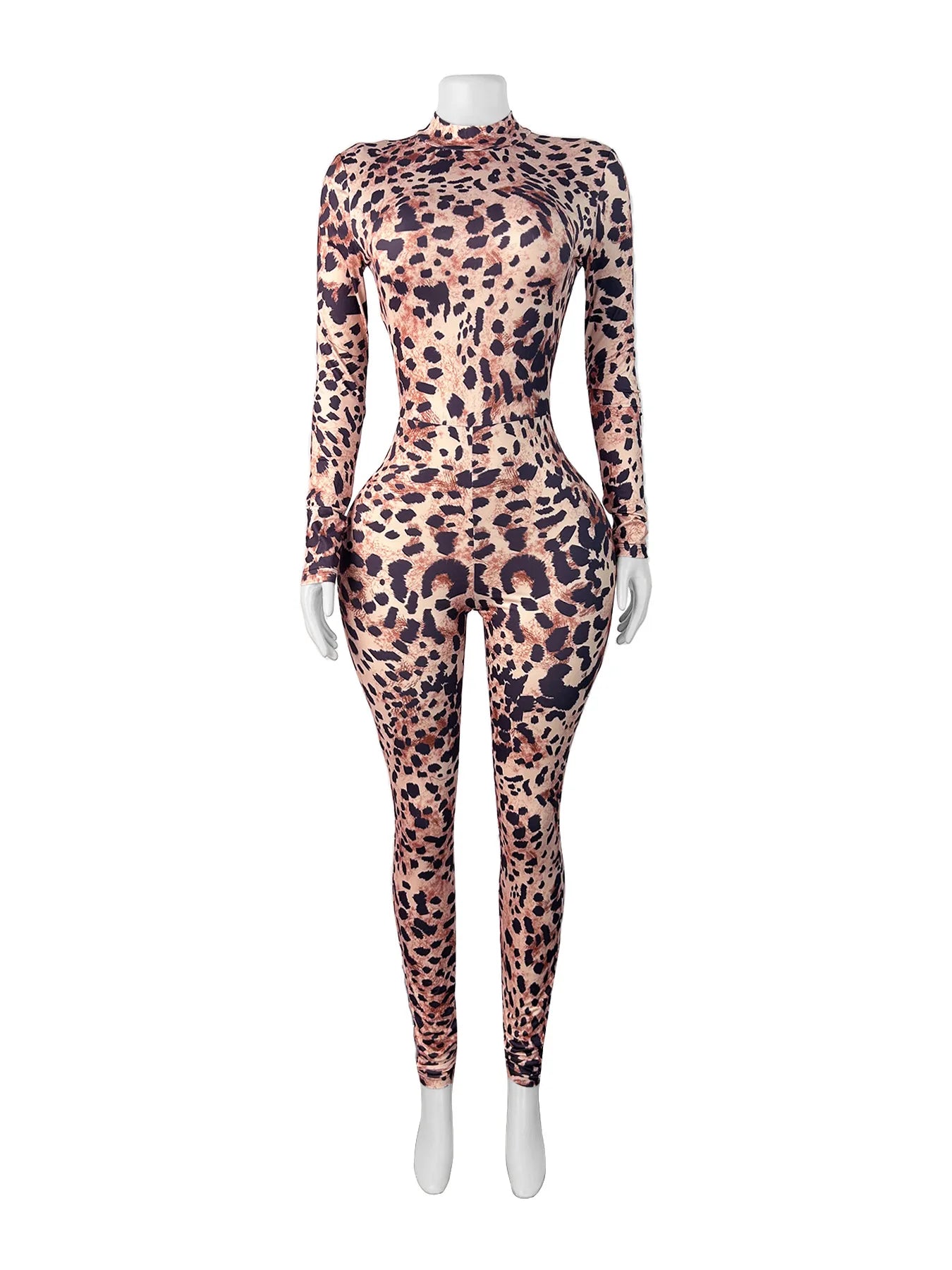 FAGADOER Y2K Sexy Leopard Print Bodycon Jumpsuits Women Spring New Skinny One Piece Rompers Midnight Streetwear Workout Overalls