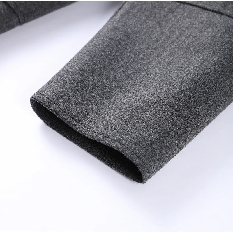 Solid Double Breasted Stand Collar Long Sleeve Overcoat for Women