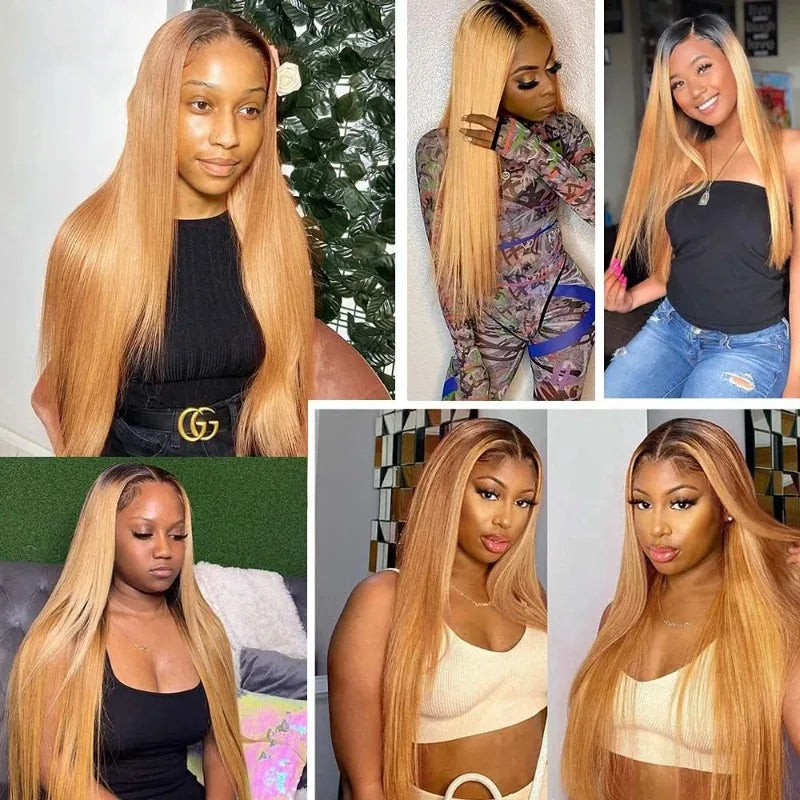Straight Human Hair Bundles 12-26 Inch 100% Unprocessed Extensions Brazilian Virgin 1B/27Weave Hair For Women 100G/PC