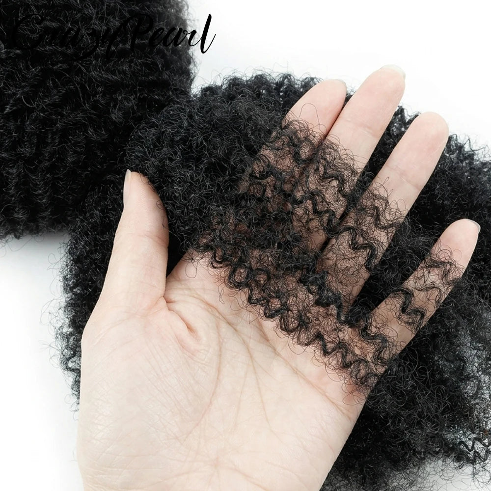Natural Afro Kinky Curly Human Hair Extensions for Women