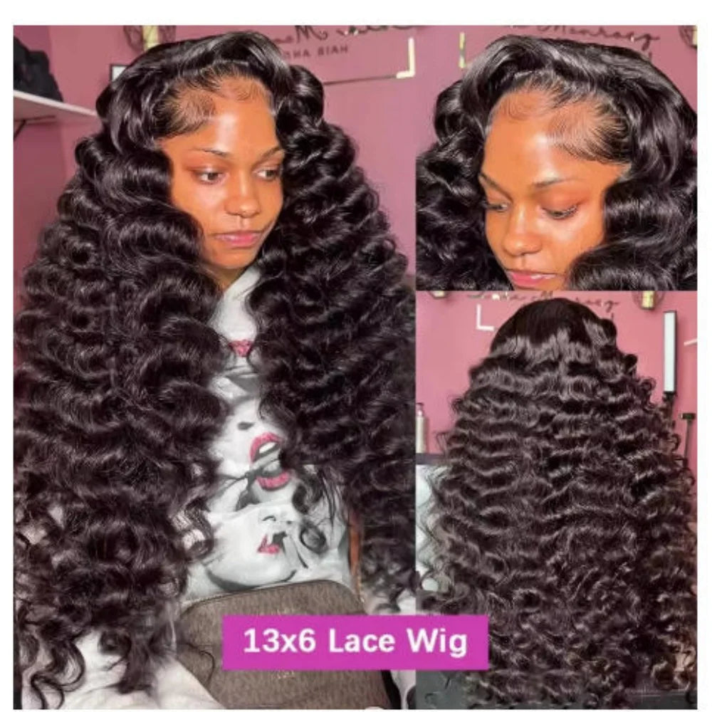 Deep Wave Brazilian Lace Front Human Hair Wig For Women