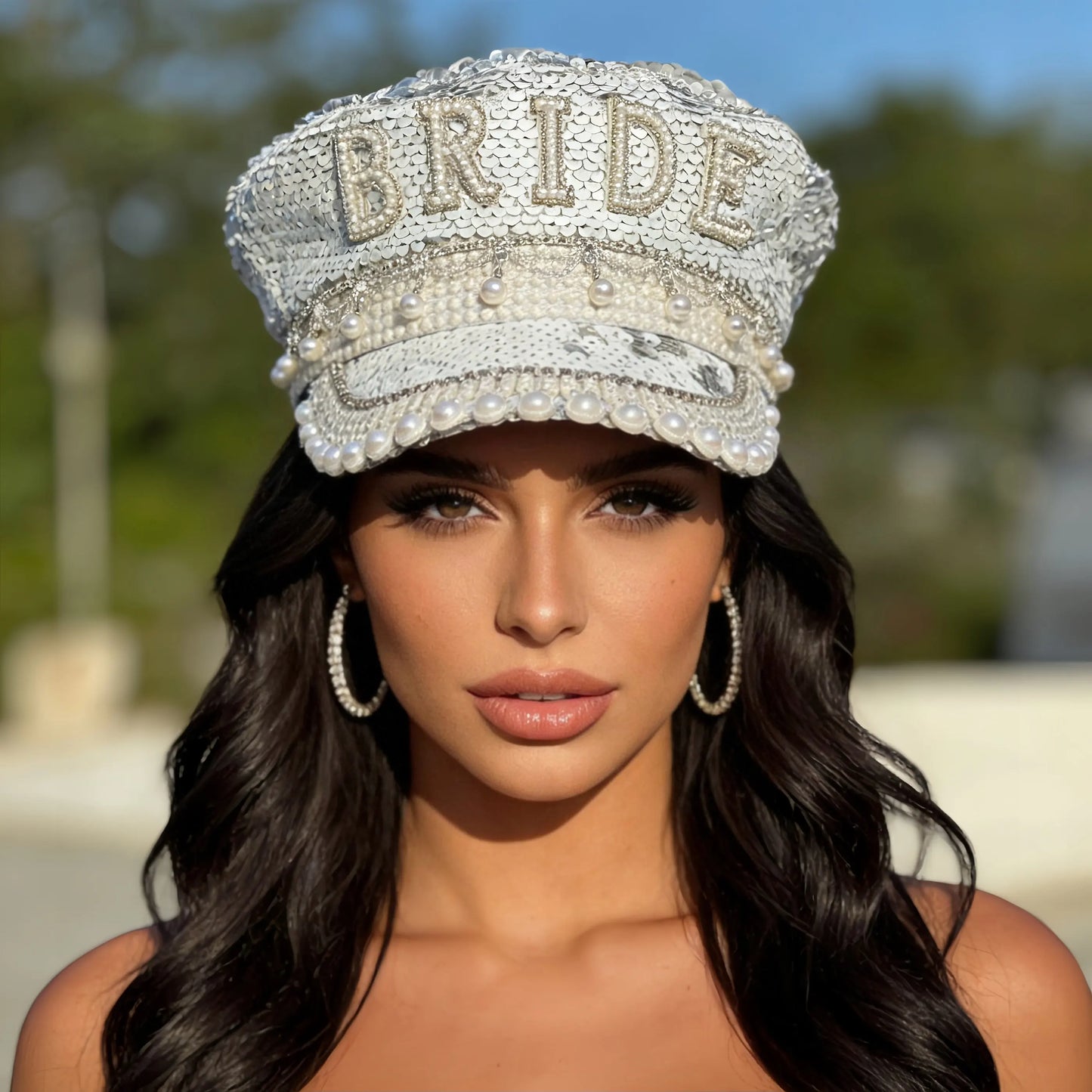 Black Luxury Steampunk Rhinestone Baseball Cap for Women