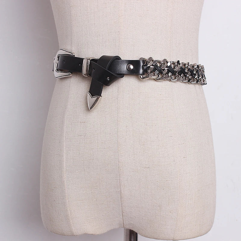 Trendy Gold Metal Decorative Waist Chain Belt for Women