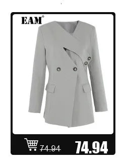 [EAM] Gray Slim Elegant Knitting Sweater Turtleneck Long Sleeve Women Pullovers New Fashion Tide Spring Autumn 2025 1DH7116