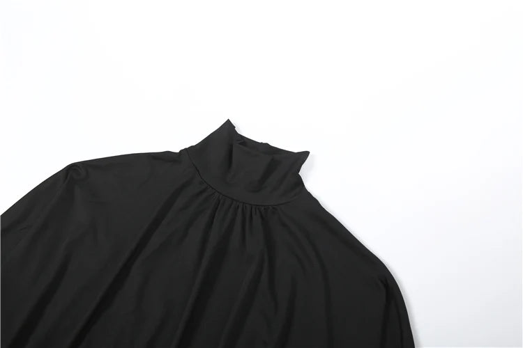Autumn Peach Backless Turtleneck Bodycon Dress for Women