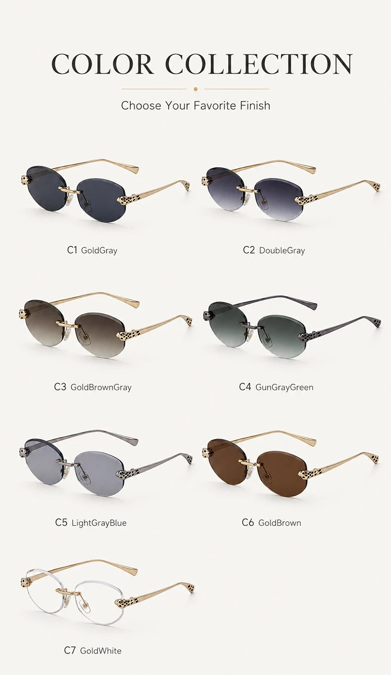 Gold Rimless Hexagon Sunglasses