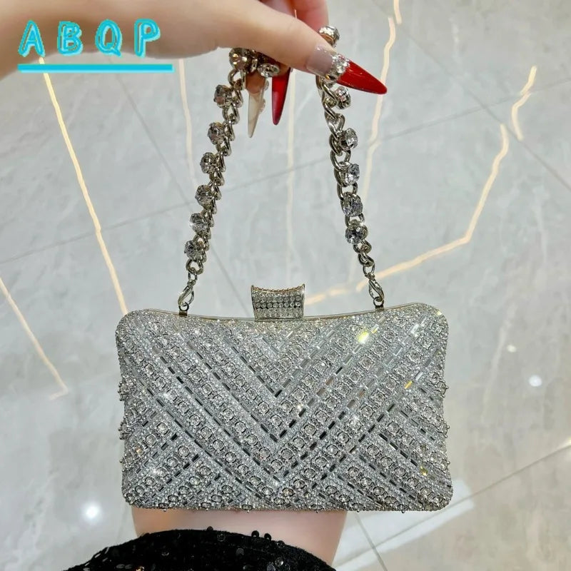 Dinner Fashion Women's Bag Luxury Brand Fashion Diamond-encrusted Women's Shoulder Bag High Quality Chain Shiny Women's Handbag