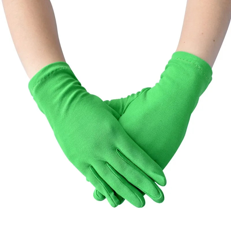 Wrist Length Fingerless Polyester Gloves