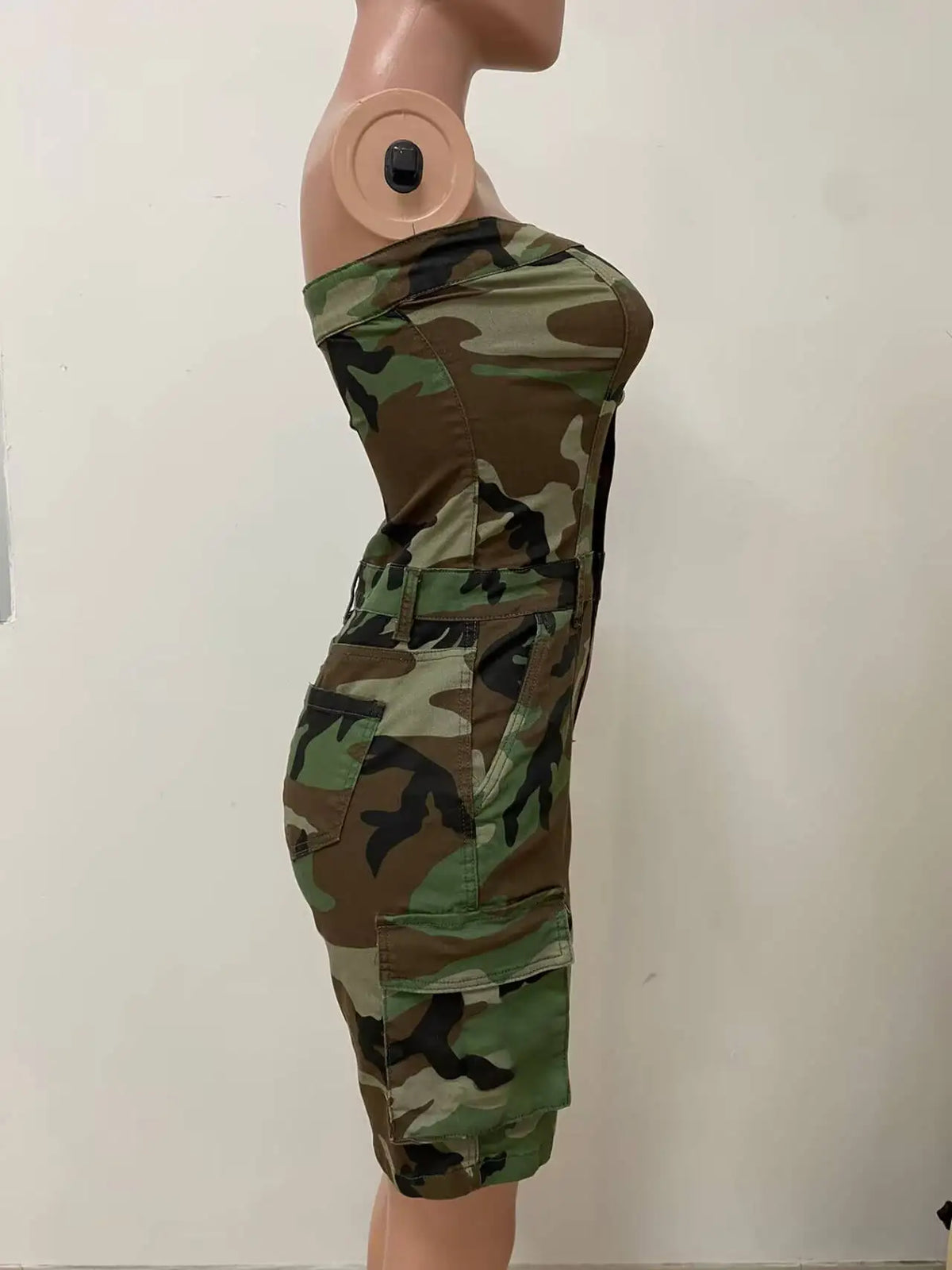 Camouflage Lace Trim Slim Fit Jumpsuit Romper for Women