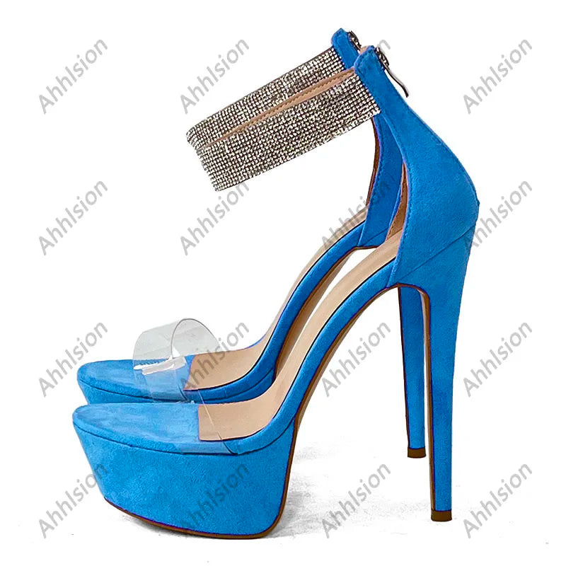 Elegant Pink Suede Stiletto Sandals with Zipper for Women