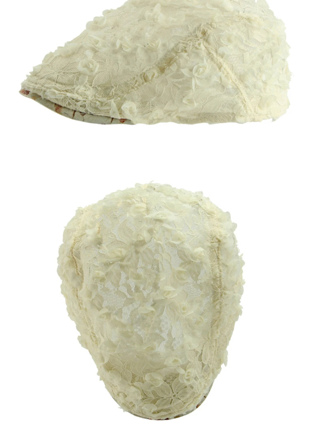 Spring Summer Floral Lace Mesh Beret Hat for Women