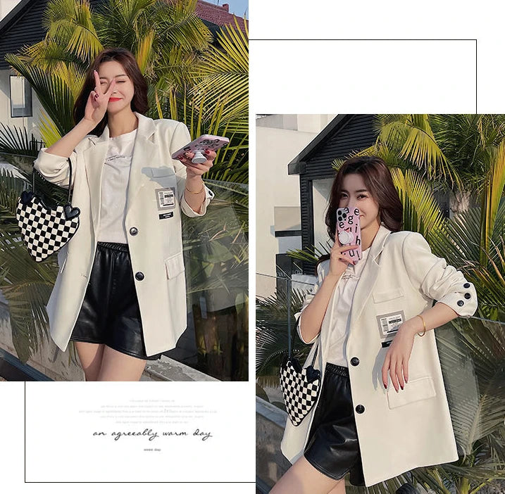 Jacket For Women Casual Long Trend Blazers Luxury Women's Clothing High Quality Clearance Korean 2025 Coat Fall Outfits Blazer