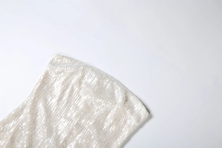 SIsterlinda Fashion Chic Sequin Dress Women Sexy Sleeveless Patchwork Zipper Beach Vacation Birthday Party Club Stretch Bodycon