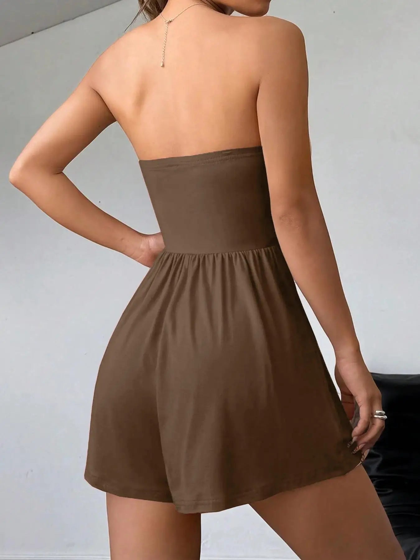 Leopard Print Sleeveless Tube Top Jumpsuit for Women