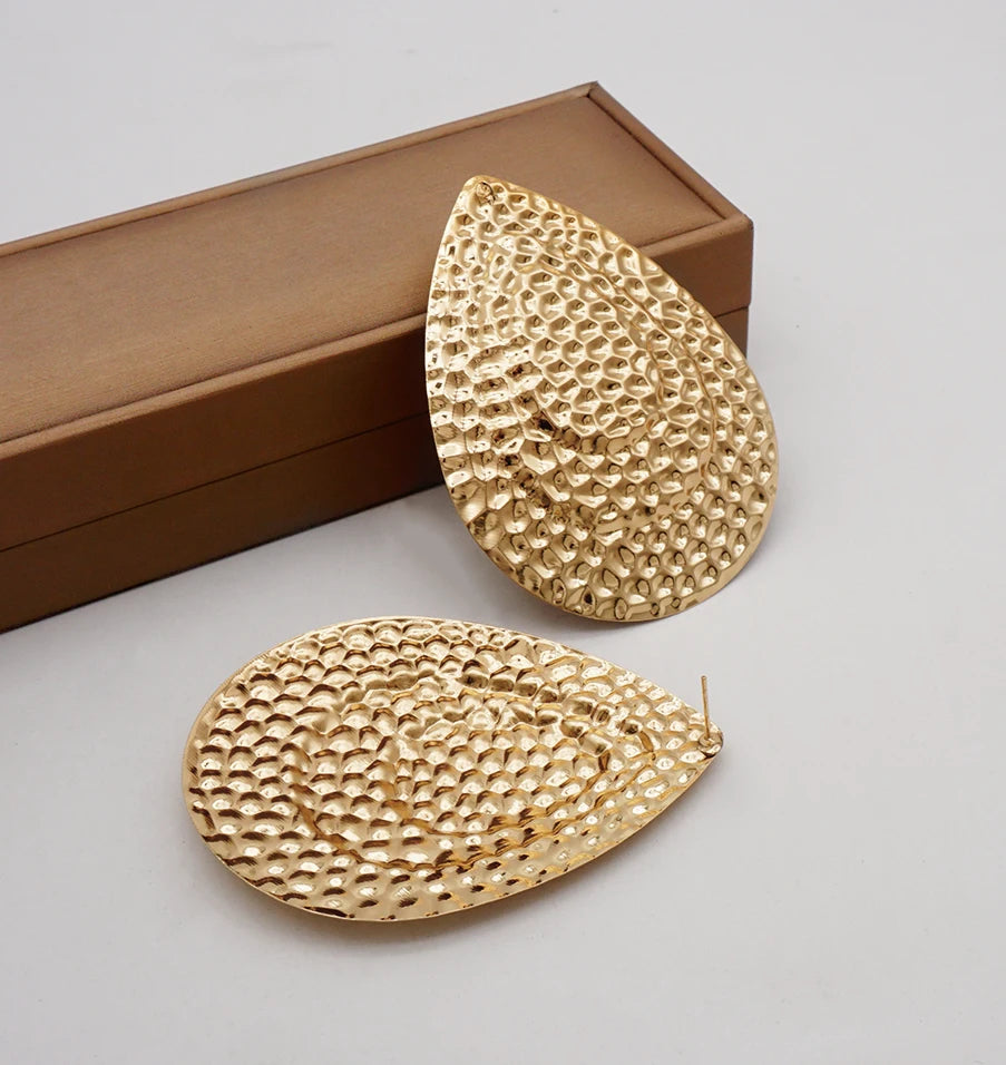 Fashion Jewelry Big Gold Color Round Geometric Earrings Dangle Drop Earrings For Women African Wedding Party Gifts