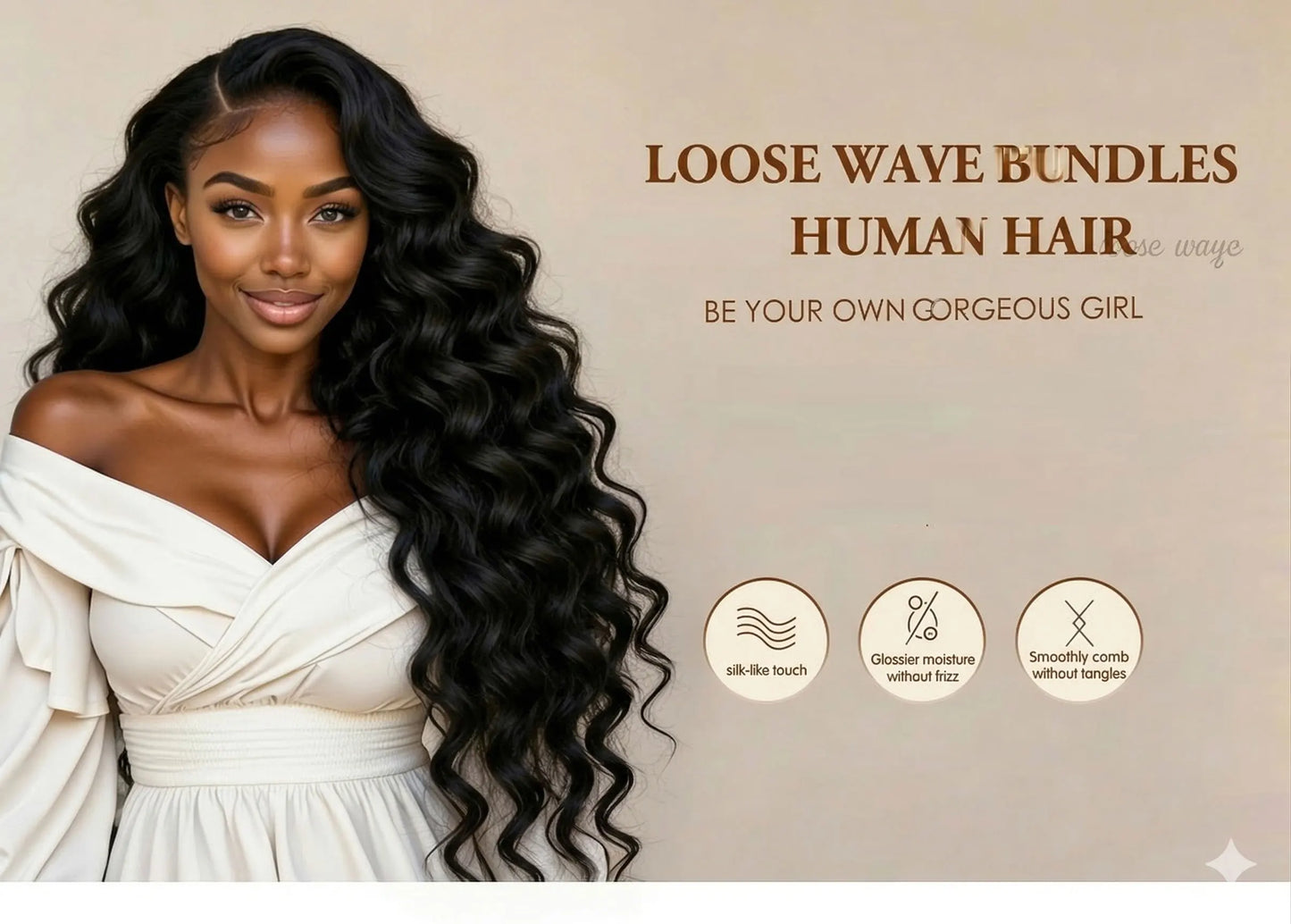 Virgin Brazilian Loose Wave Hair Bundles for Women
