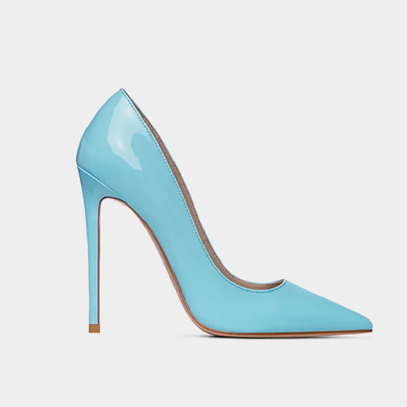 Solid Color Patent Leather Stiletto High Heel Shoes For Women