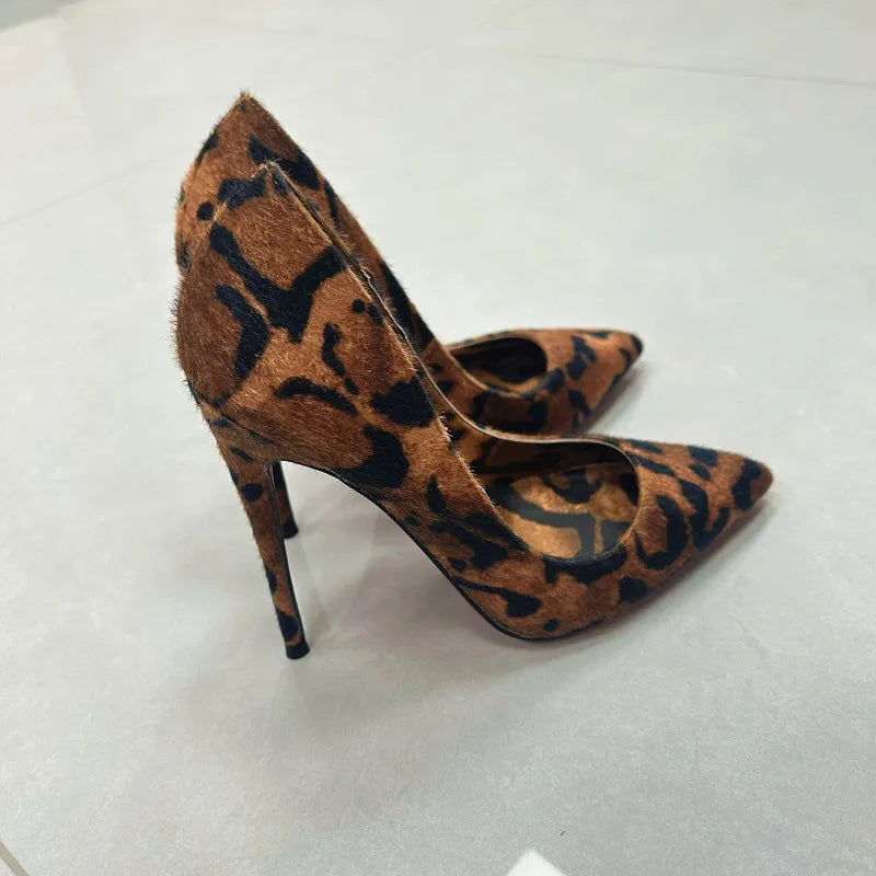 Leopard Print Pointed Toe Stiletto Pumps for Women
