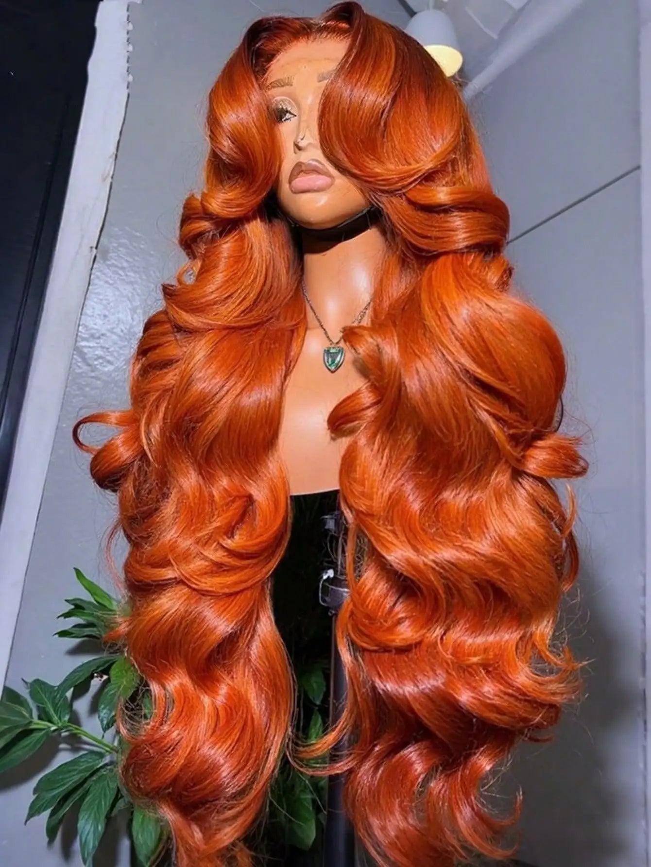 Ginger Orange Body Wave Human Hair Lace Front Wig For Women