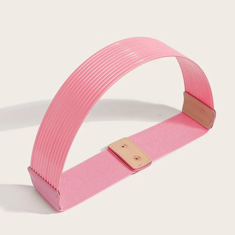 Pearl Embellished Wide Elastic Waist Belt for Women