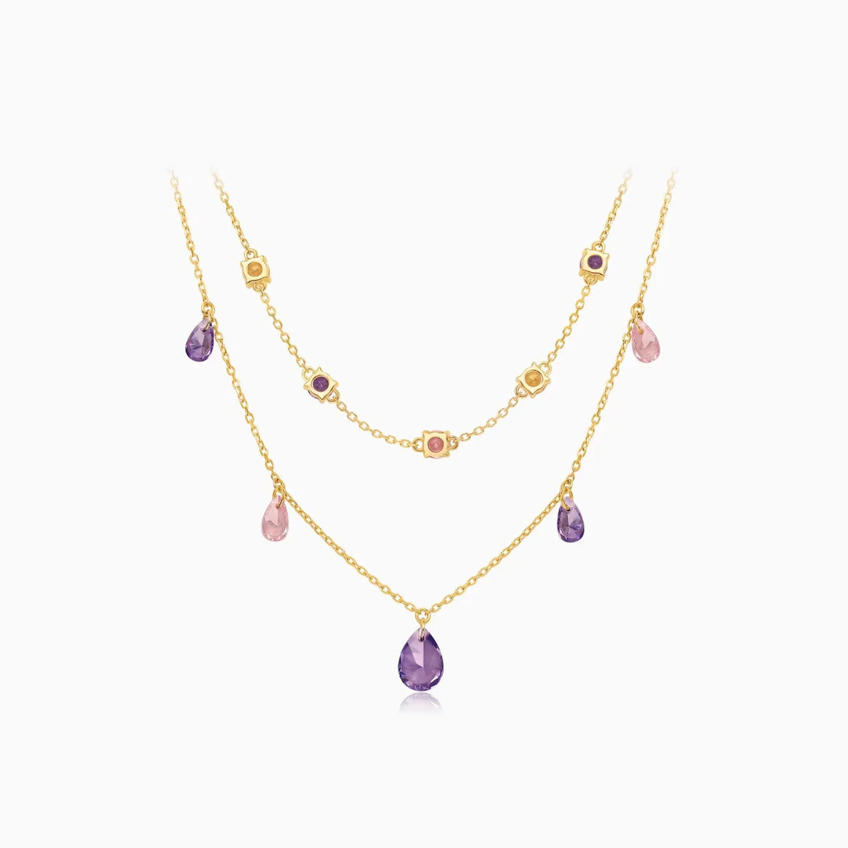 Elegant Water Drop Cubic Zirconia Pendant Necklace for Women