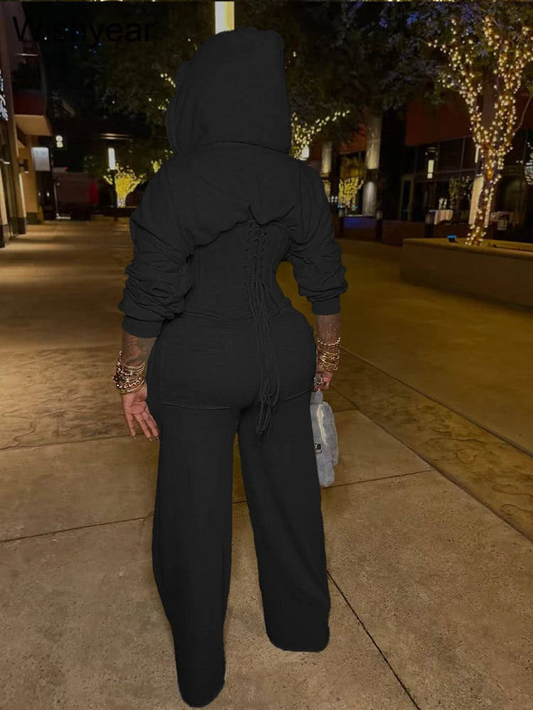 Cozy Autumn Hooded Tracksuit Set