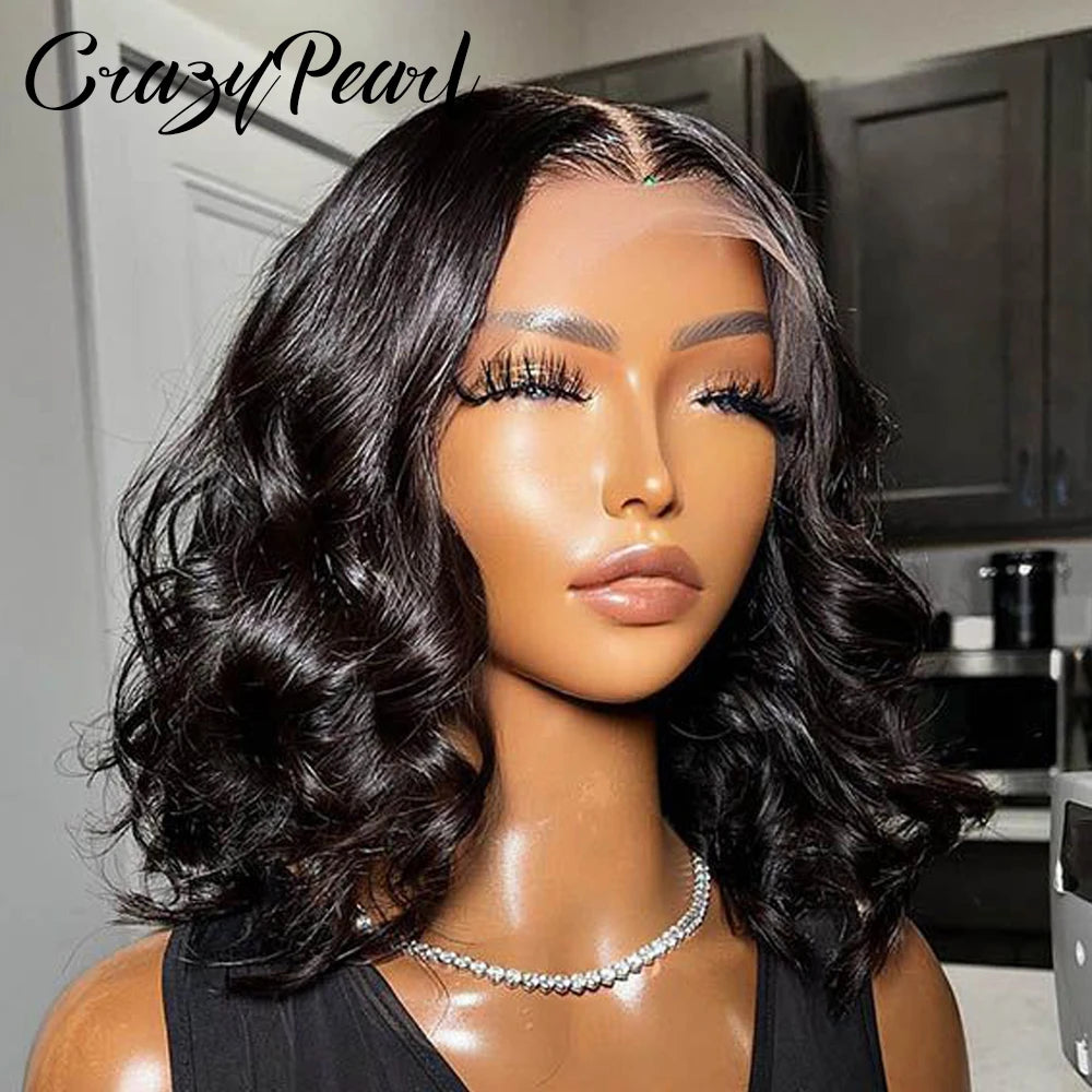 Loose Wave Lace Frontal Bob Wig With Human Hair for Women