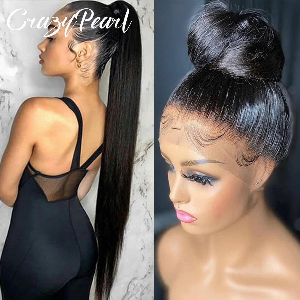 Pre Plucked Natural Straight Human Hair Lace Wig for Women