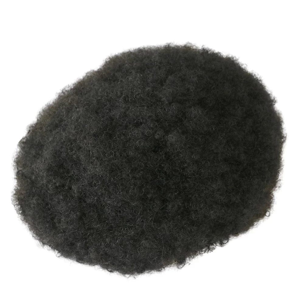 Curly Human Hair Toupee With Mono Lace Base for Women