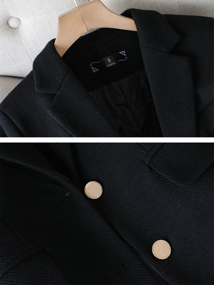 Fashion Ladies Blazer Women Green Black Khaki Long Sleeve Female Business Work Wear Slim Formal Jacket For Autumn Winter