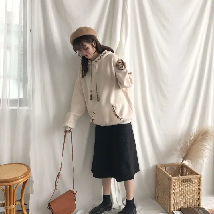Hooded Tops Spring Hoodies for Women Autumn Clothes Loose Female Streetwear Casual Sweatshirt Hoodie Aesthetic Korean Fashion