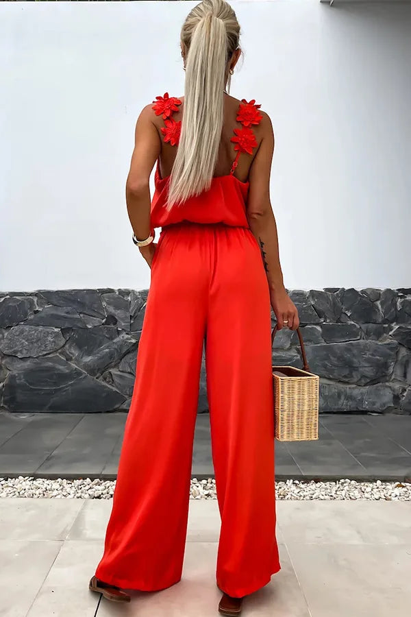 2024 Ladies Off Shoulder Sleeveless Jumpsuit Summer Women Casual Solid Rompers Streetwear Long Playsuits Overalls With Pockets