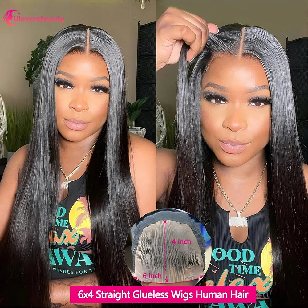 Glueless Straight Human Hair Lace Front Wig for Women
