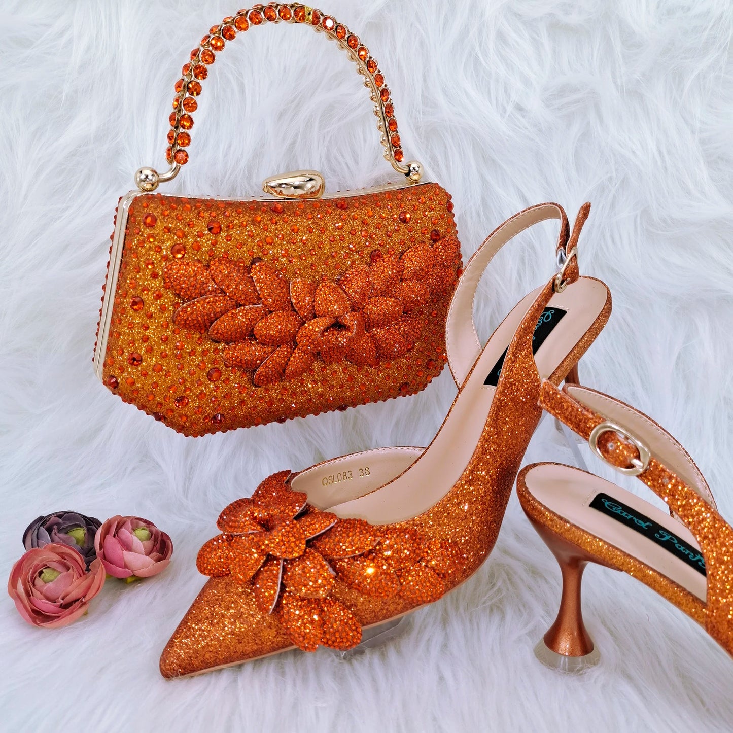 Italian Design Silver Glitter Fabric Fashionable And Exquisite Shoes And Bag Comfortable To Wear Shallow Pointy Toe Stiletto