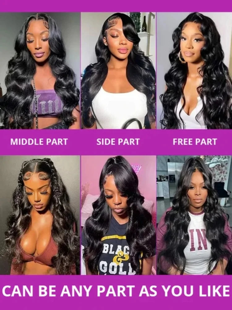13x6 Glueless Natural Body Wave Human Hair Lace Wig for Women