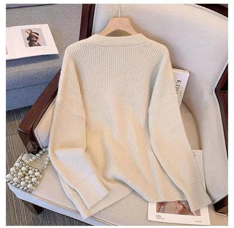 Soft V-Neck Knit Sweater