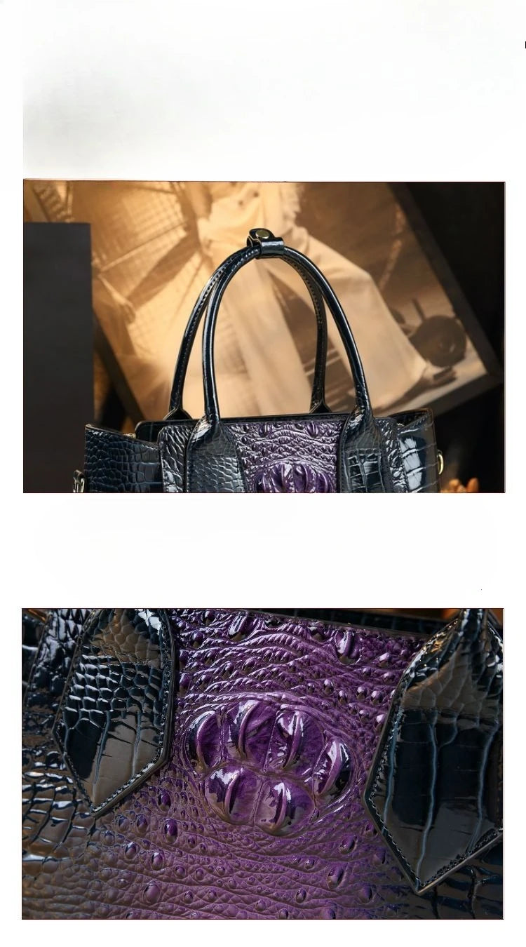Designer Brand Crocodile New Large Capacity Tote Bag Leather Handbag Crossbody Bags for Women Bolsos Mujer