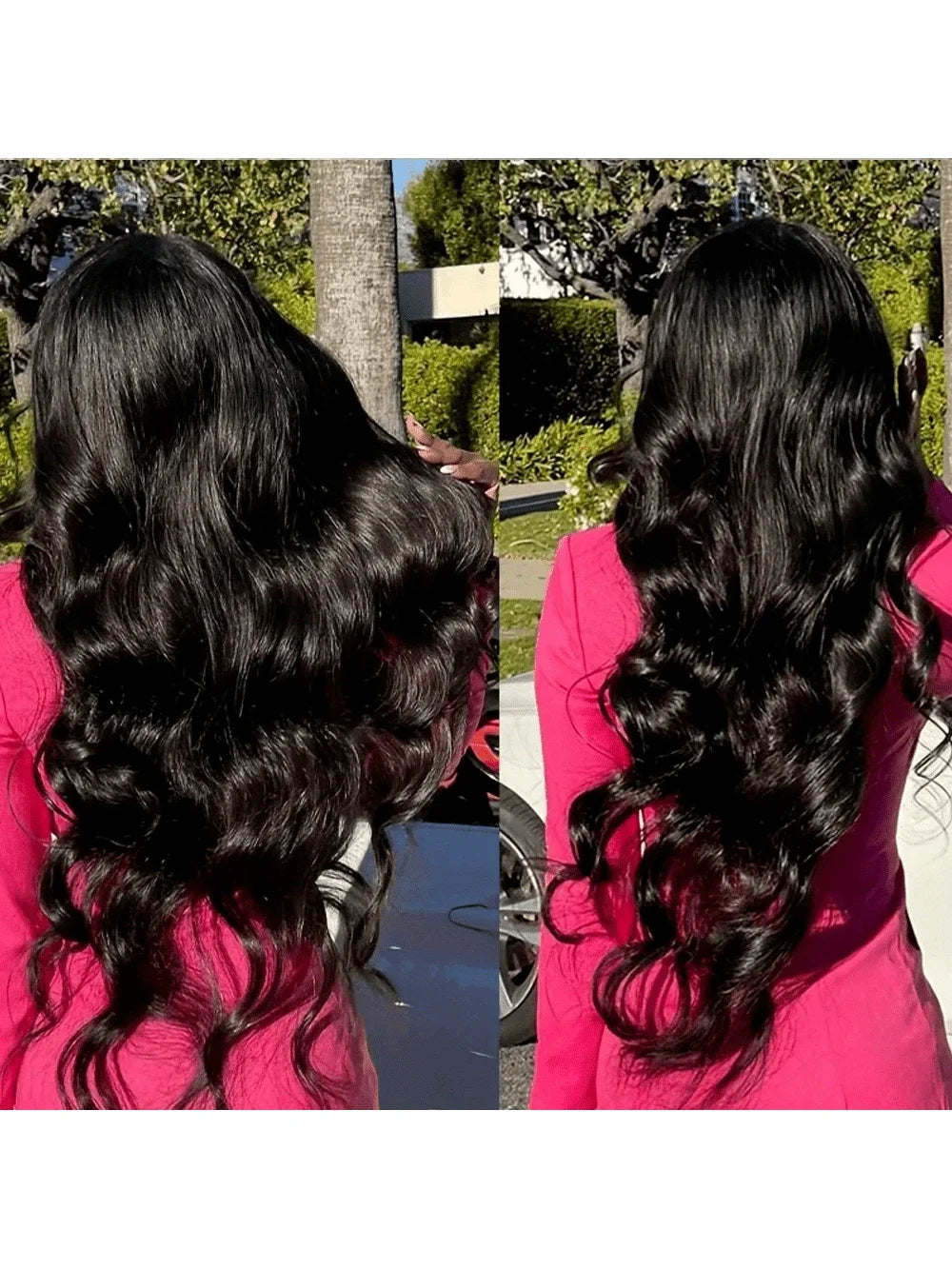 High Definition Transparent 34 Inch Body Wave Lace Front Wig for Women