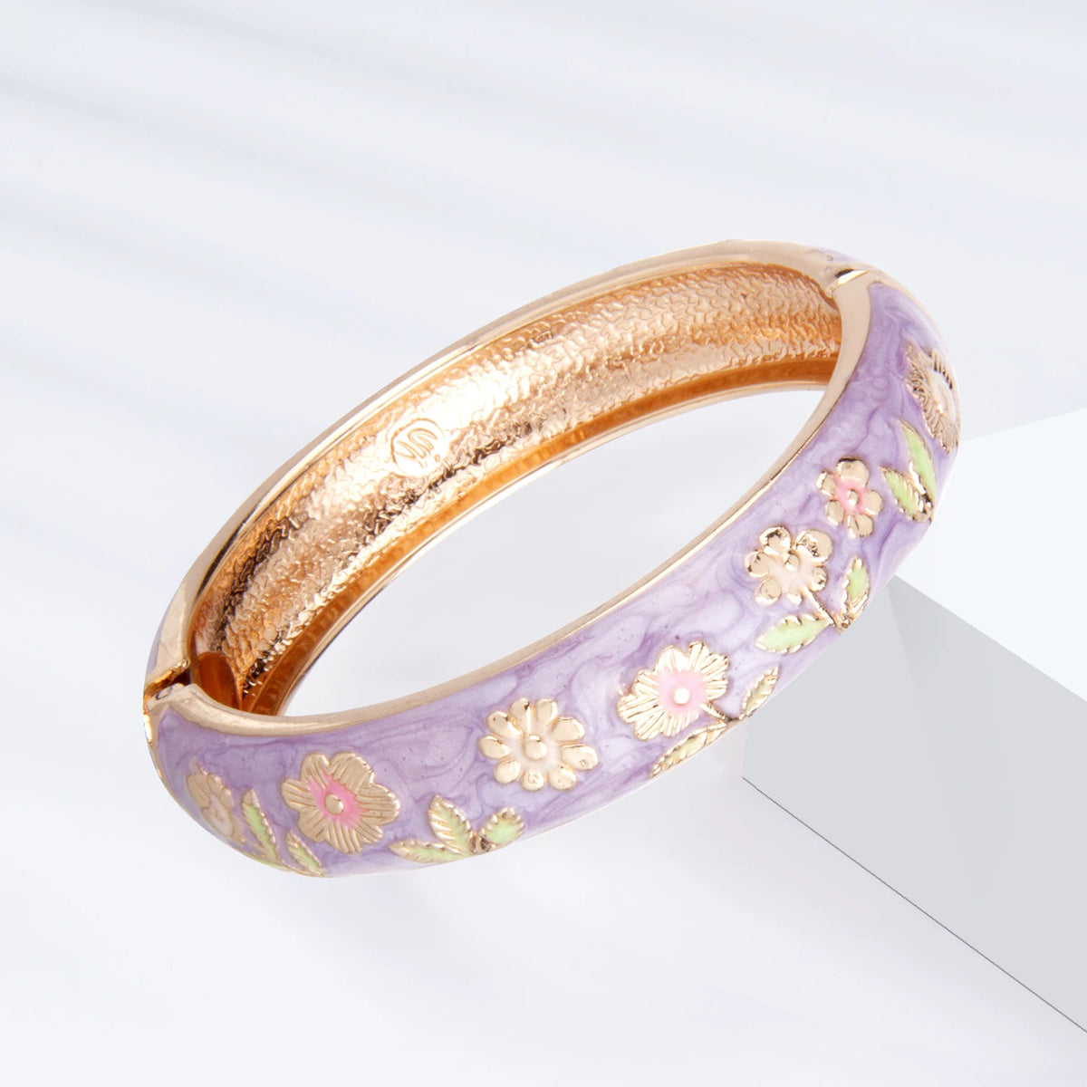 Purple Cloisonne Enamel Bangle Bracelet