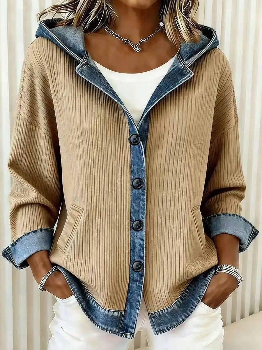 Plaid Oversized Cardigan Loose Cozy Flannel Hooded Cardigan Vintage European Chunky Knit Cardigan Button Front Warm Hoodie