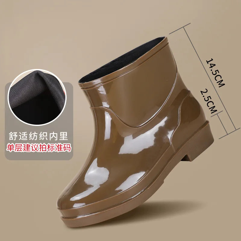 Bright Green Knee High Rain Boots With Antislip Sole for Women