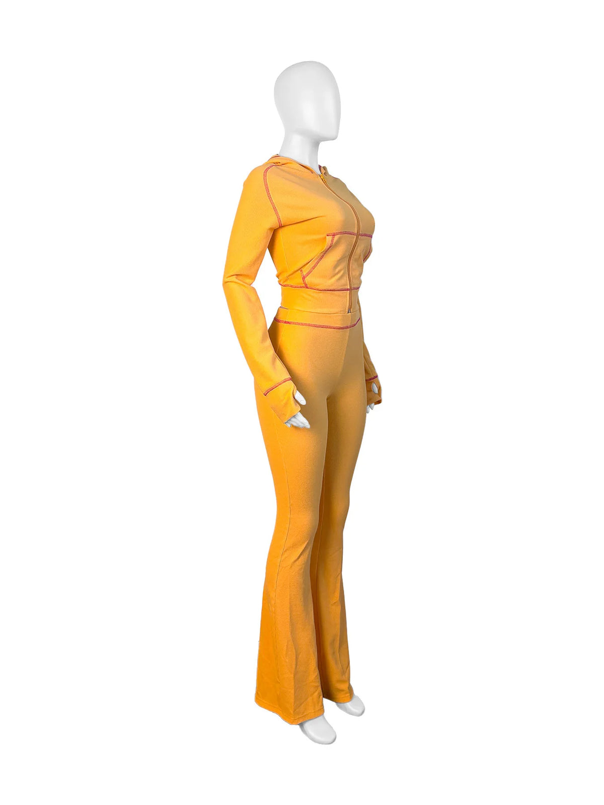 Hooded Long Sleeve Two Piece Matching Pants Set for Women
