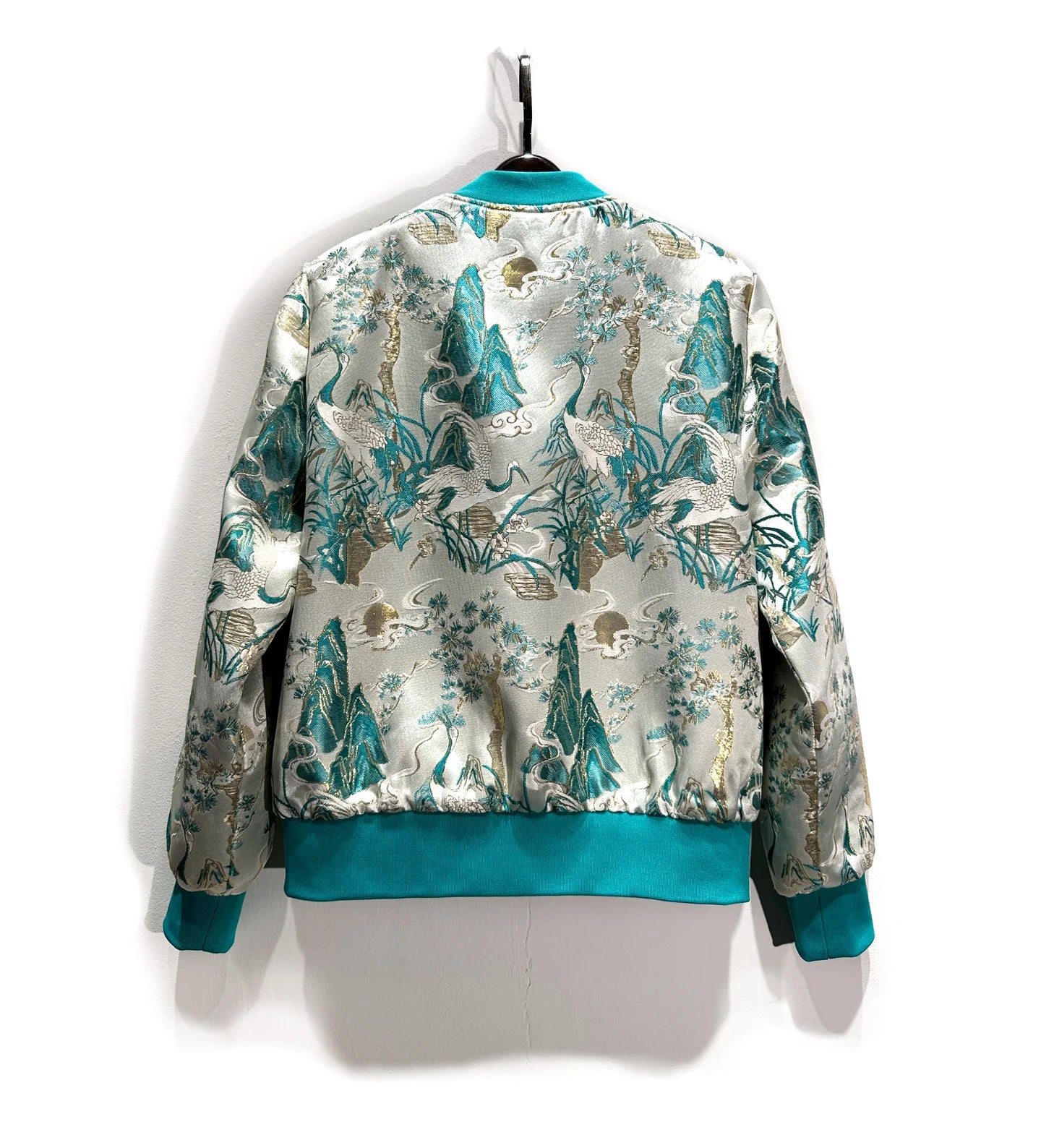 High-End Retro Baseball Jacket Women Short Coat Autumn New Heavy Beading Gold Stamping Jacquard Long Sleeve Elegant Jacket Top